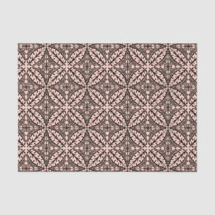 Papel De Seda Baldosas marroquíes - rosa melocotón y negro