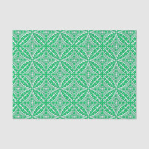 Papel De Seda Baldosas marroquíes - verde jade y blanco