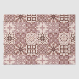 Papel De Seda Baldosas neutrales, beige, rojas, rosas, marroquíe