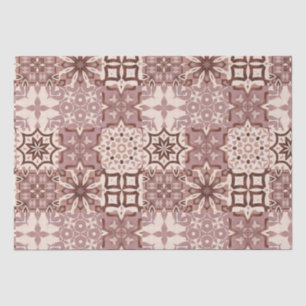 Papel De Seda Baldosas neutrales, beige, rojas, rosas, marroquíe