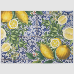Papel De Seda Baldosas portuguesas mediterráneas de verano