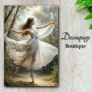 Papel De Seda Baleta de bosque de gracia etérea decoupage