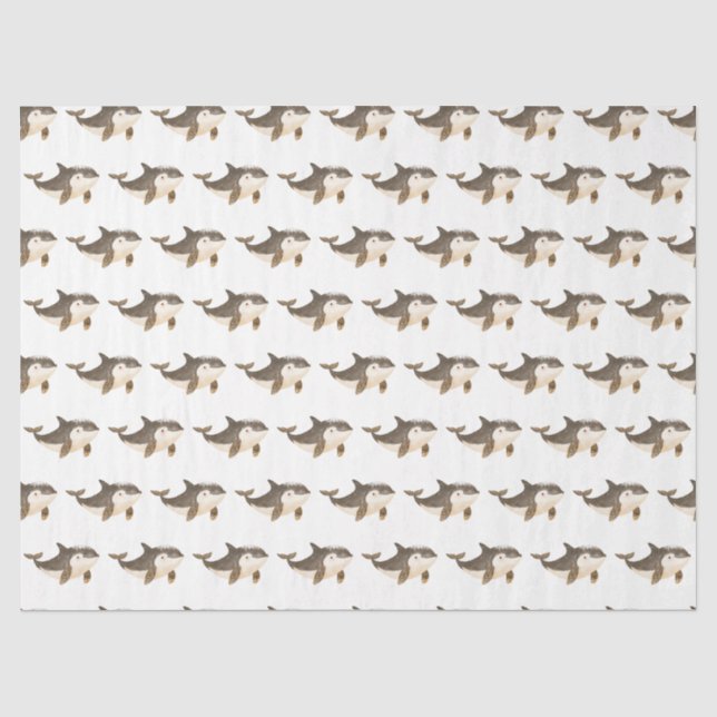 Papel De Seda Ballena Ártica de Invierno Adorable (Anverso)