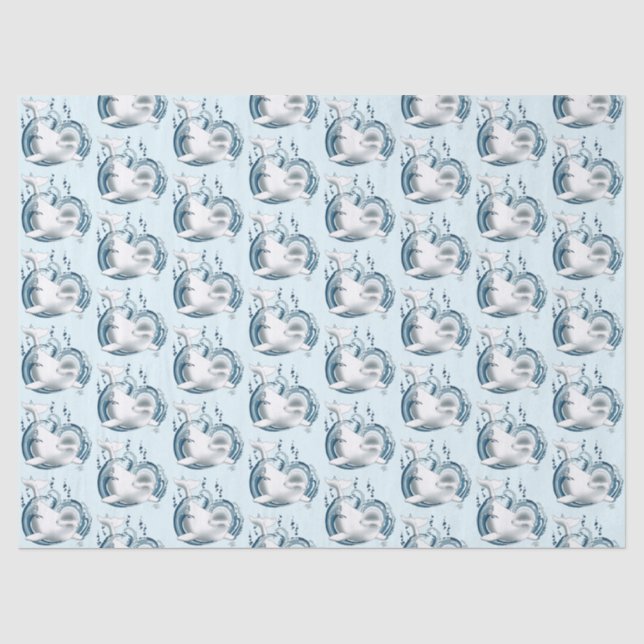 Papel De Seda Ballena Beluga Azul (Anverso)