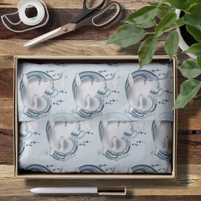 Papel De Seda Ballena Beluga Azul (Subido por el creador)