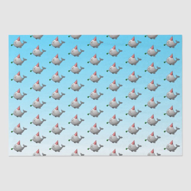 Papel De Seda Ballena de fiesta adorable (Anverso)