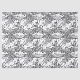 Papel De Seda Ballena jorobada blanca y negra