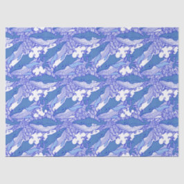 Papel De Seda Ballena monocromática azul