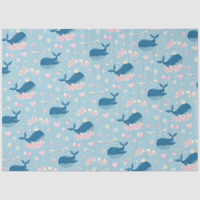Papel De Seda Ballena Personalizada Adorable (Anverso)