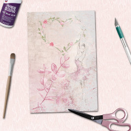Papel De Seda Ballerina Floral Botánica Heart Decoupage