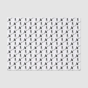 Papel De Seda Ballerina Neon Ballet Dancer Silhouette White
