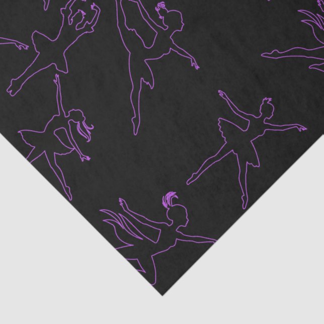 Papel De Seda Ballerina Outlines Black Tissue Paper (Detalle)