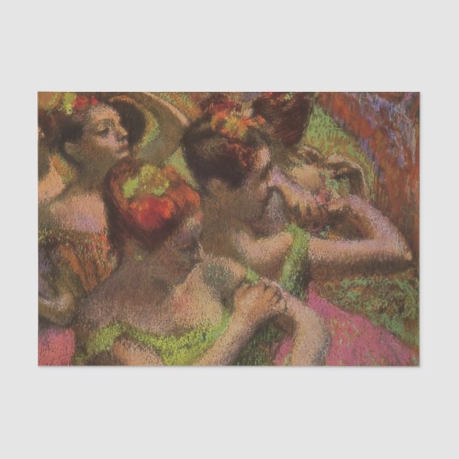 Papel De Seda Ballerinas Adjusting Their Dresses (Edgar Degas) (Anverso)