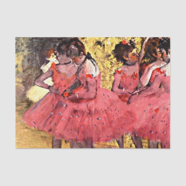 Papel De Seda Ballerinas - Bailarines rosas, arte de Degas (Anverso)