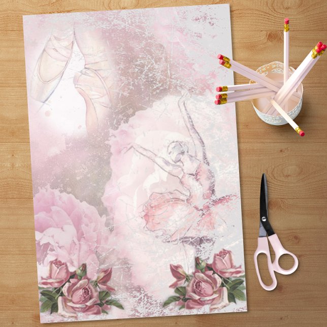 Papel De Seda Ballet Ballerina Shoes Roses Rosados Decoupage (Subido por el creador)