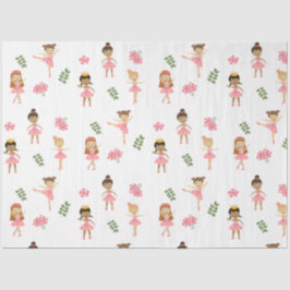 Papel De Seda Ballet Ballerinas rosadas Patrón de baile