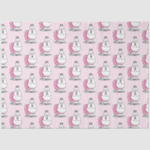 Papel De Seda Ballet Cute Ballerina Princess Poodle Dog (blanco)