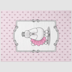 Papel De Seda Ballet Cute Ballerina Princess Poodle Dog (blanco)