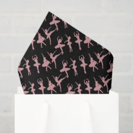 Papel De Seda Ballet Dancers Ballerina Pattern Black