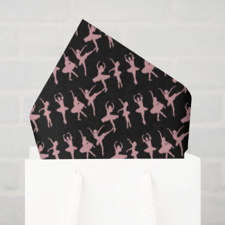 Papel De Seda Ballet Dancers Ballerina Pattern Black