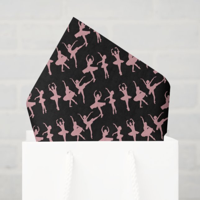Papel De Seda Ballet Dancers Ballerina Pattern Black