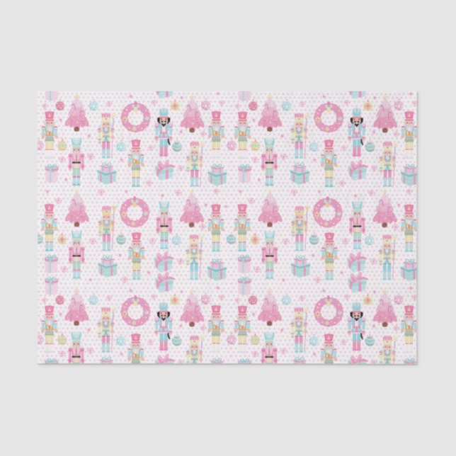 Papel De Seda Ballet de cazabotas para Navidades rosados (Anverso)