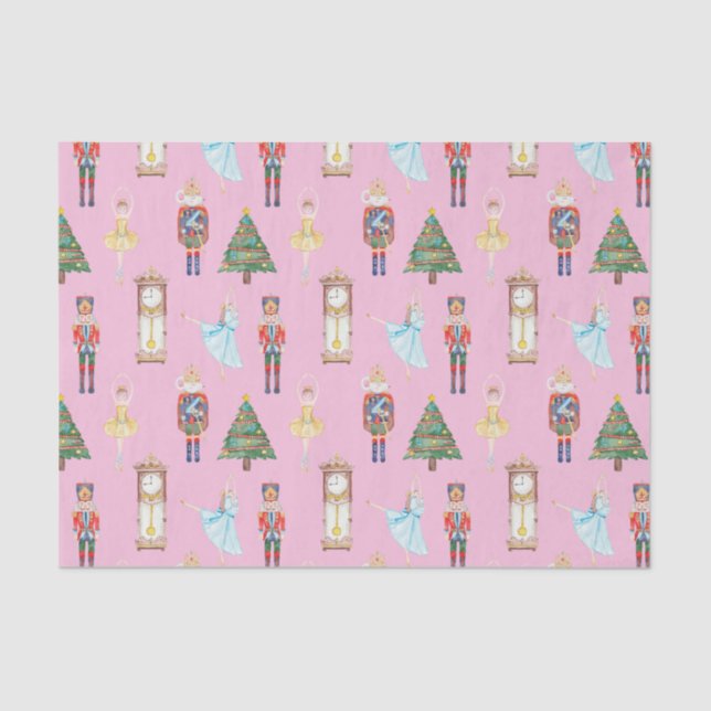 Papel De Seda Ballet Nutcracker de acuarela (Anverso)