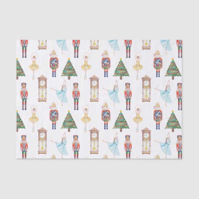 Papel De Seda Ballet Nutcracker de acuarela (Anverso)