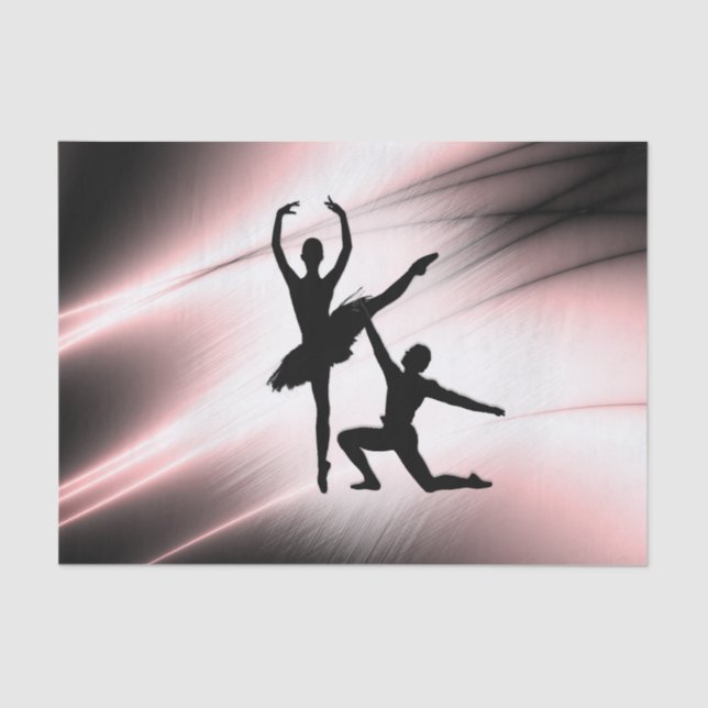Papel De Seda Ballet Pareja Baila Acento Rosa (Anverso)