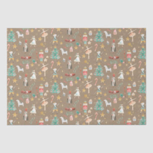 Papel De Seda Ballet Rústico Kraft Navidades Nutcracker