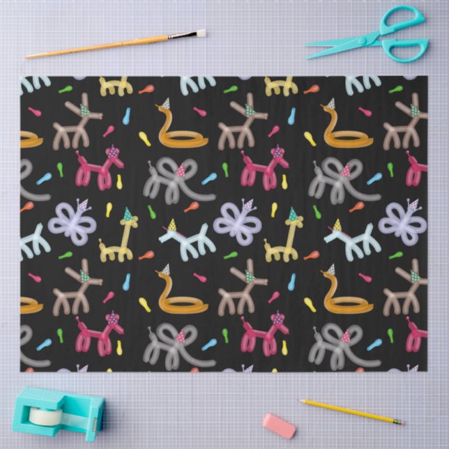 Papel De Seda Balloon Animals Kids Party Theme (Artesanía)
