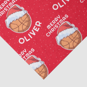 Papel De Seda Balón de Baloncesto Gorro de Santa Rojo Navidad Ni