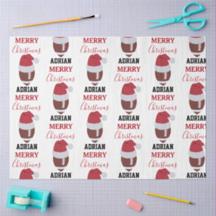 Papel De Seda Balón de Fútbol Americano de Navidad con Nombre Pe
