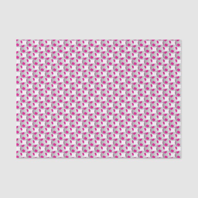Papel De Seda Balón de fútbol blanco y rosado caliente (Anverso)