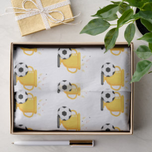 Papel De Seda Balón de Fútbol & Patrón de Trofeo Amantes del Dep