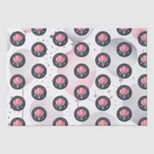Papel De Seda Balón rosa, negro y gris