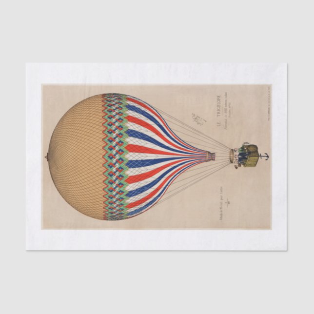 PAPEL DE SEDA: BALÓN TEMÁTICO DE LA BANDERA FRANCE (Anverso)