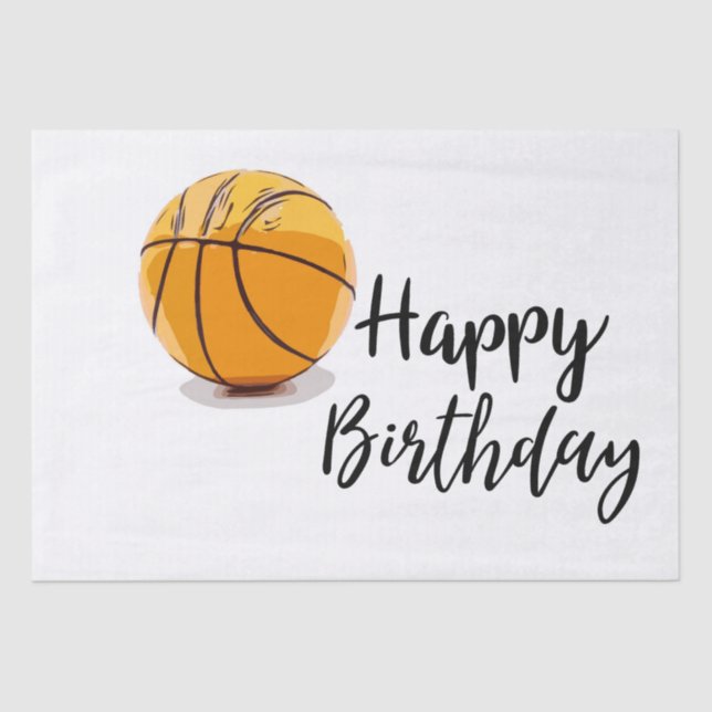 Papel De Seda Baloncesto con cumpleaños feliz  (Anverso)