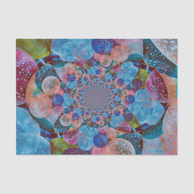 Papel De Seda Balones antiguos azules rosados pasteles abstracto (Anverso)