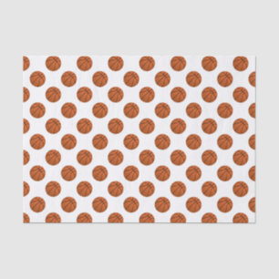 Papel De Seda Balones de Baloncesto Marrones sobre Blanco