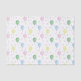 Papel De Seda Balones de cumpleaños y confetti acuarela