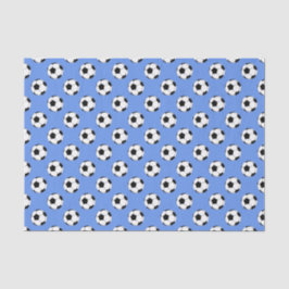 Papel De Seda Balones de fútbol negro/blanco, azul aciano