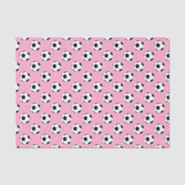 Papel De Seda Balones de fútbol negro/blanco, rosa clavel