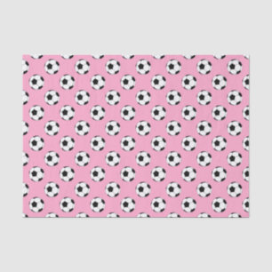 Papel De Seda Balones de fútbol negro/blanco, rosa clavel