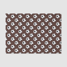 Papel De Seda Balones de fútbol negro/blanco sobre marrón