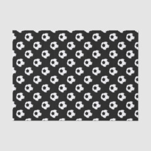 Papel De Seda Balones de fútbol negro/blanco sobre negro
