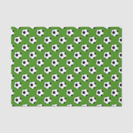 Papel De Seda Balones de fútbol negro/blanco sobre verde