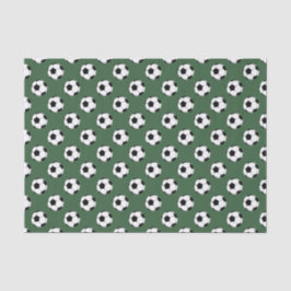 Papel De Seda Balones de fútbol negro/blanco, verde cazador