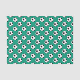 Papel De Seda Balones de fútbol negro/blanco, verde esmeralda