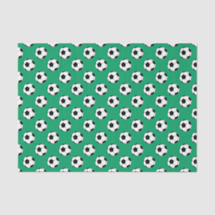 Papel De Seda Balones de fútbol negro/blanco, verde trébol